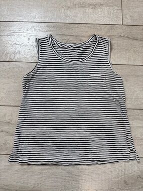 Madewell Black & White Striped Tank Top